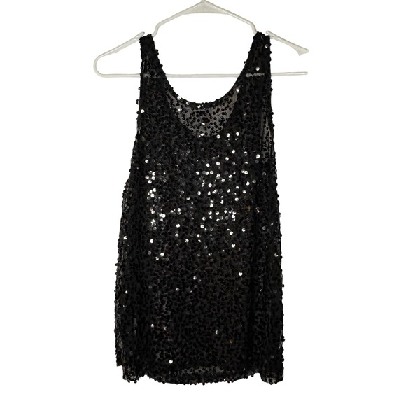 Heart Loves Hips Embellished Black Tank Top w/ Sequins Size Small Women's - Picture 6 of 6